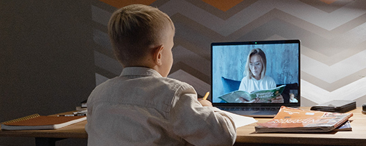 Student taking an online class